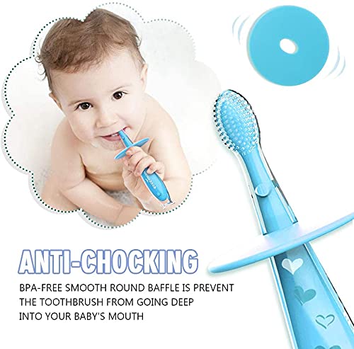 Baby Toothbrush with Suction Base - 2 Pack | Soft Silicone