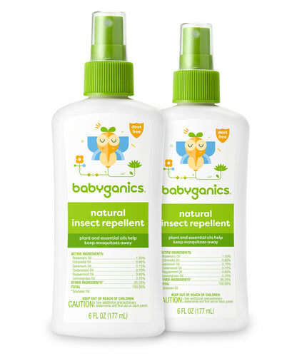 BabyGanics Insect Spray 6oz 2 Pack – Plant & Essential Oils Mosquito Repellent