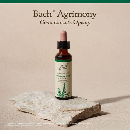 Bach Agrimony Original Flower Remedies - Communicate Openly, 20mL Dropper, Vegan