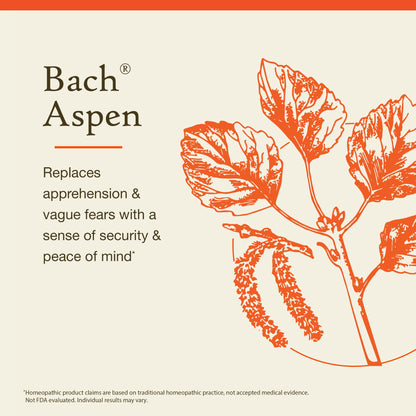 Bach Aspen Flower Remedy – Feel Secure | 20mL Dropper – Vegan, Gluten Free