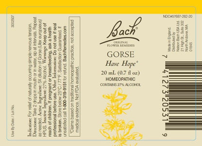 Bach Original Flower Remedies 2-Pack Be Optimistic Gentian & Gorse 20mL Dropper x2 | Vegan