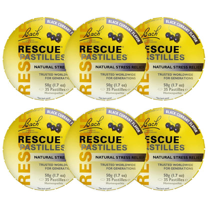 Bach Rescue Pastilles Blackcurrant 50 g – Pack of 6