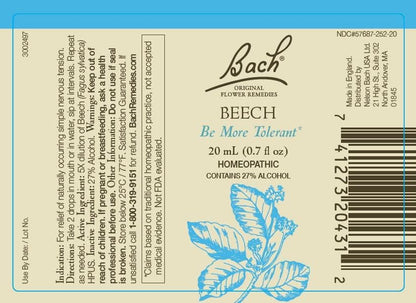 Bach Original Flower Remedies 2-Pack – Beech & Rock Water (Have Tolerance), 20mL Dropper x2 – Vegan