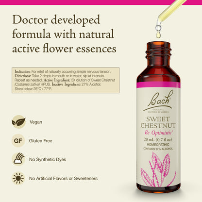 Bach Original Flower Remedies Sweet Chestnut - Be Optimistic | 20 mL Dropper