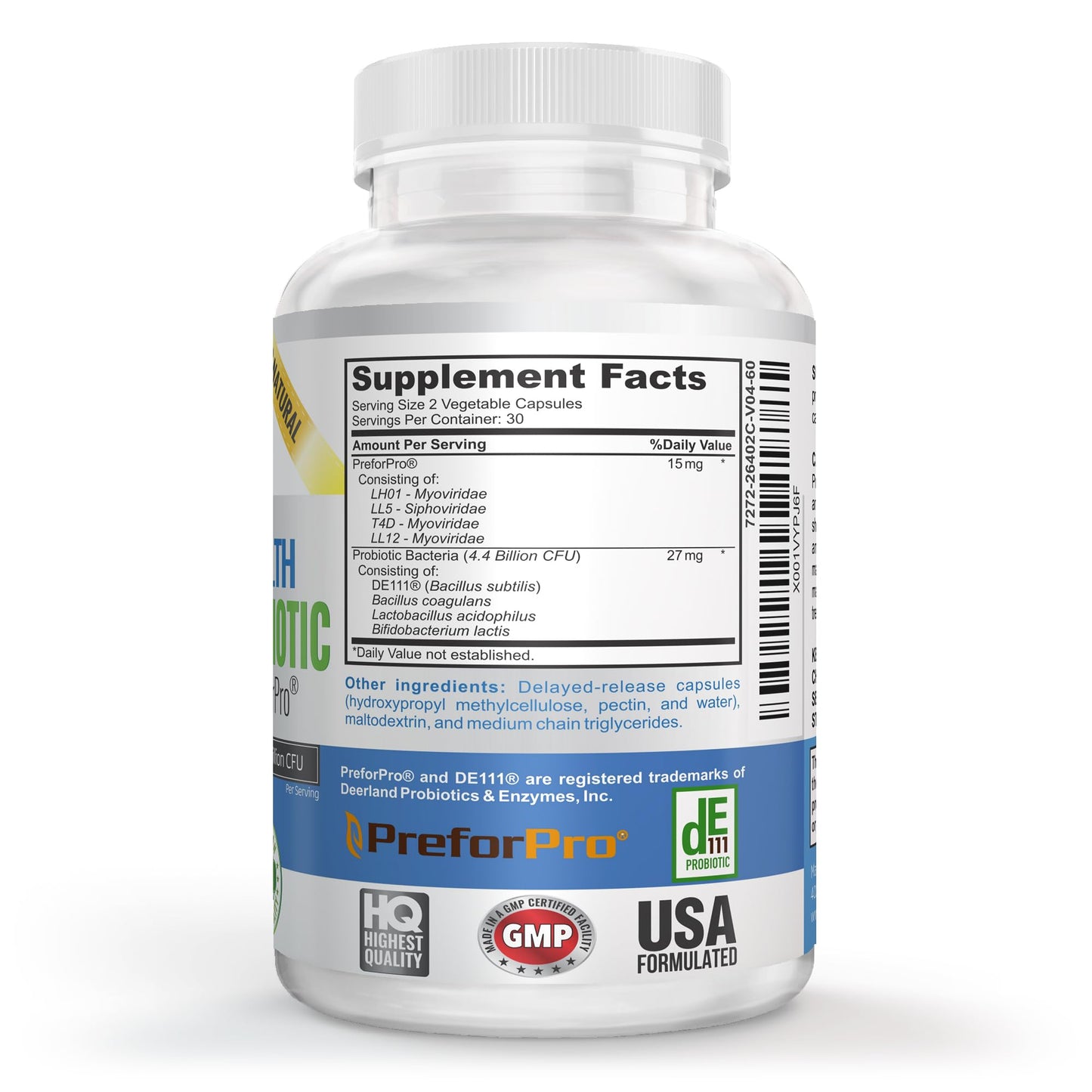 Premium Probiotic + Ultimate Prebiotic – Gut Biome Builder (4.4B CFU, Bacillus Subtilis)