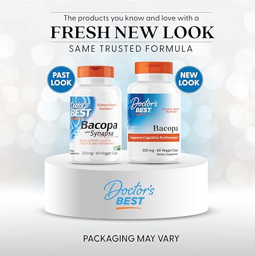Doctor's Best Bacopa with Synapsa – Supports Cognitive Performance | Non-GMO, Gluten Free, Soy Free, Vegan | 60 Veggie Caps