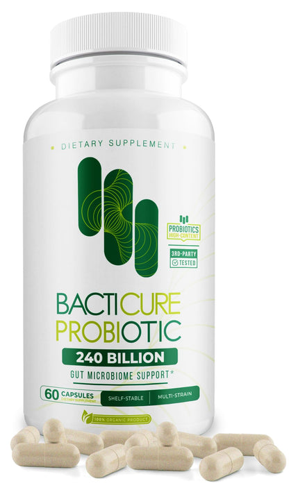 BACTICURE Original Natural Probiotic Capsule – Probiotic Supplement, 60 Count