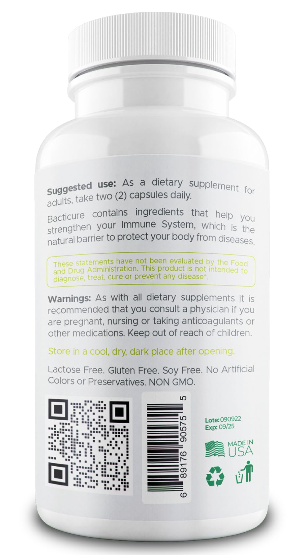 BACTICURE Original Natural Probiotic Capsule – Probiotic Supplement, 60 Count