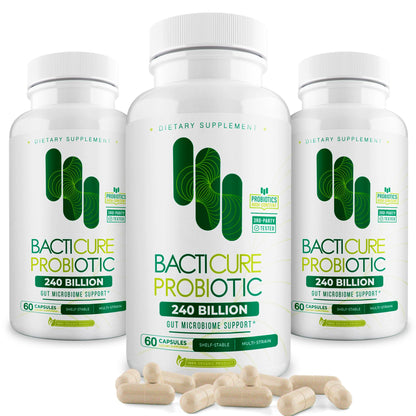 Bacticure Probiotic 180 Capsules | High-CFU Probiotics for Digestive Health, Vaginal Wellness & Immune Support