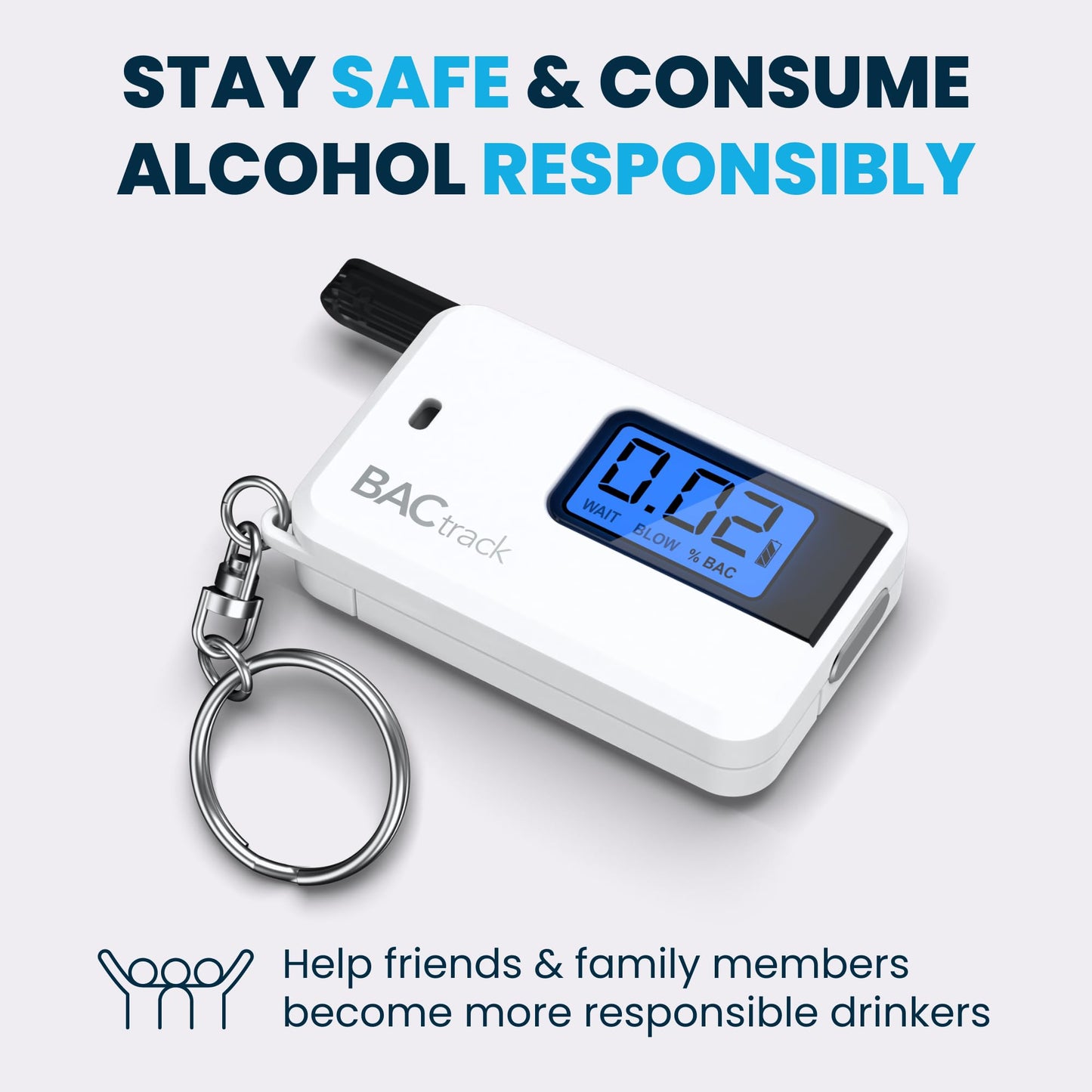 BACtrack Go Keychain Breathalyzer (White) | Ultra-Portable Pocket Alcohol Tester