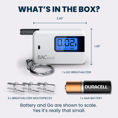 BACtrack Go Keychain Breathalyzer (White) | Ultra-Portable Pocket Alcohol Tester