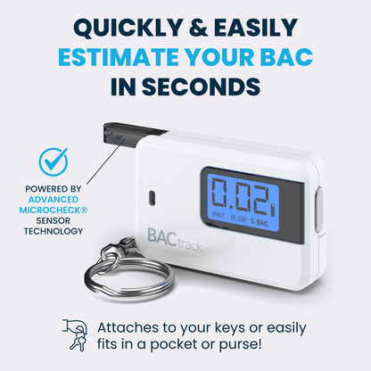 BACtrack Go Keychain Breathalyzer (White) | Ultra-Portable Pocket Alcohol Tester