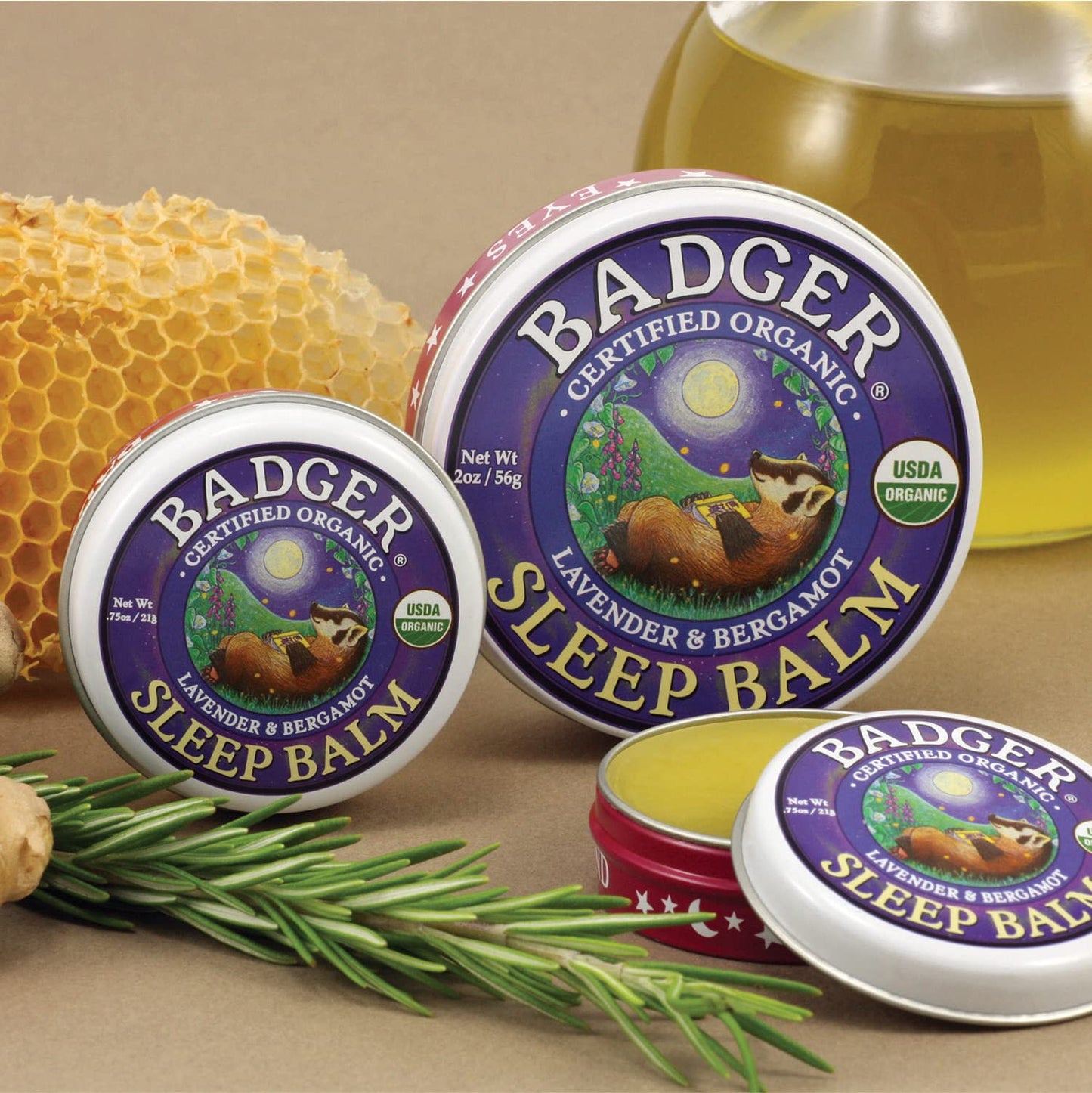 Badger Sleep Balm – Lavender & Bergamot for Relaxing Nights | 2 oz