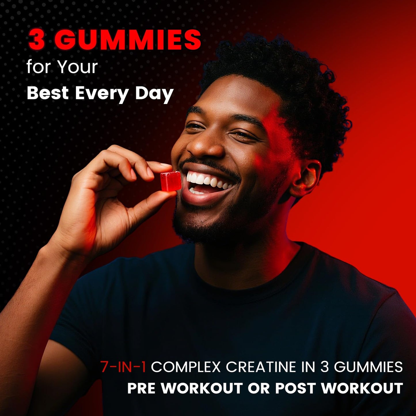 Bageto Creatine Monohydrate Gummies Complex 8000mg – Berry Flavored Vegan Chewables (120 Gummies)