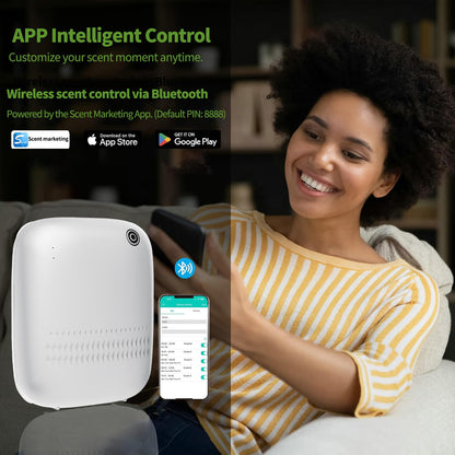 BAIESHIJI Smart Scent Air Machine — 2000 sq ft Cold Diffusion Diffuser + Roy Tranquility Oils