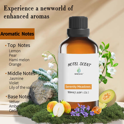 BAIESHIJI Serenity Meadows & Sweet Serenade Hotel Diffuser Oils – 50ml Luxury Aromatherapy