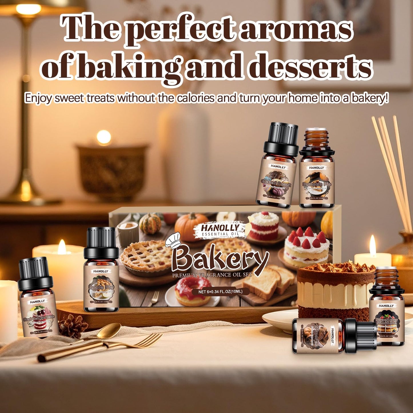 Bakery Essential Oils Set – Premium Fragrance Oils for Diffusers, Candles & Soap