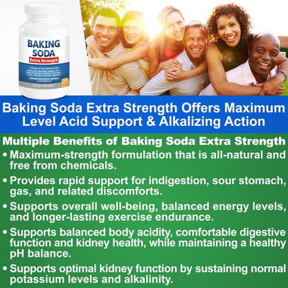 Baking Soda Aluminum Free 1300mg – Extra Strength Organic Capsules