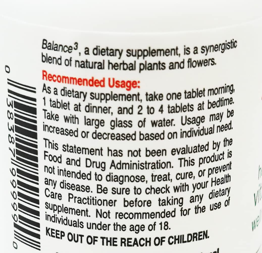 Balance 3 - Panda Products, 100 Tablets, Herbal Formula