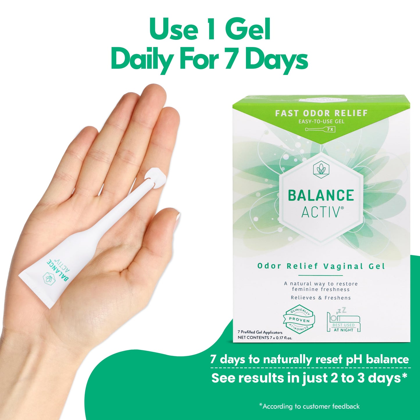 Balance Activ Odor Relief – pH Balanced Vaginal Gel for Quick, Natural Freshness