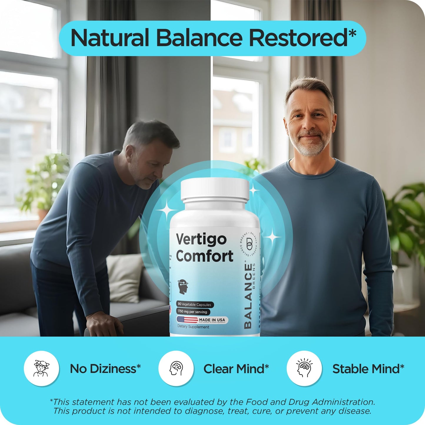 Balancebreens Vertigo Relief 1750mg – Motion Sickness & Inner Ear Balance