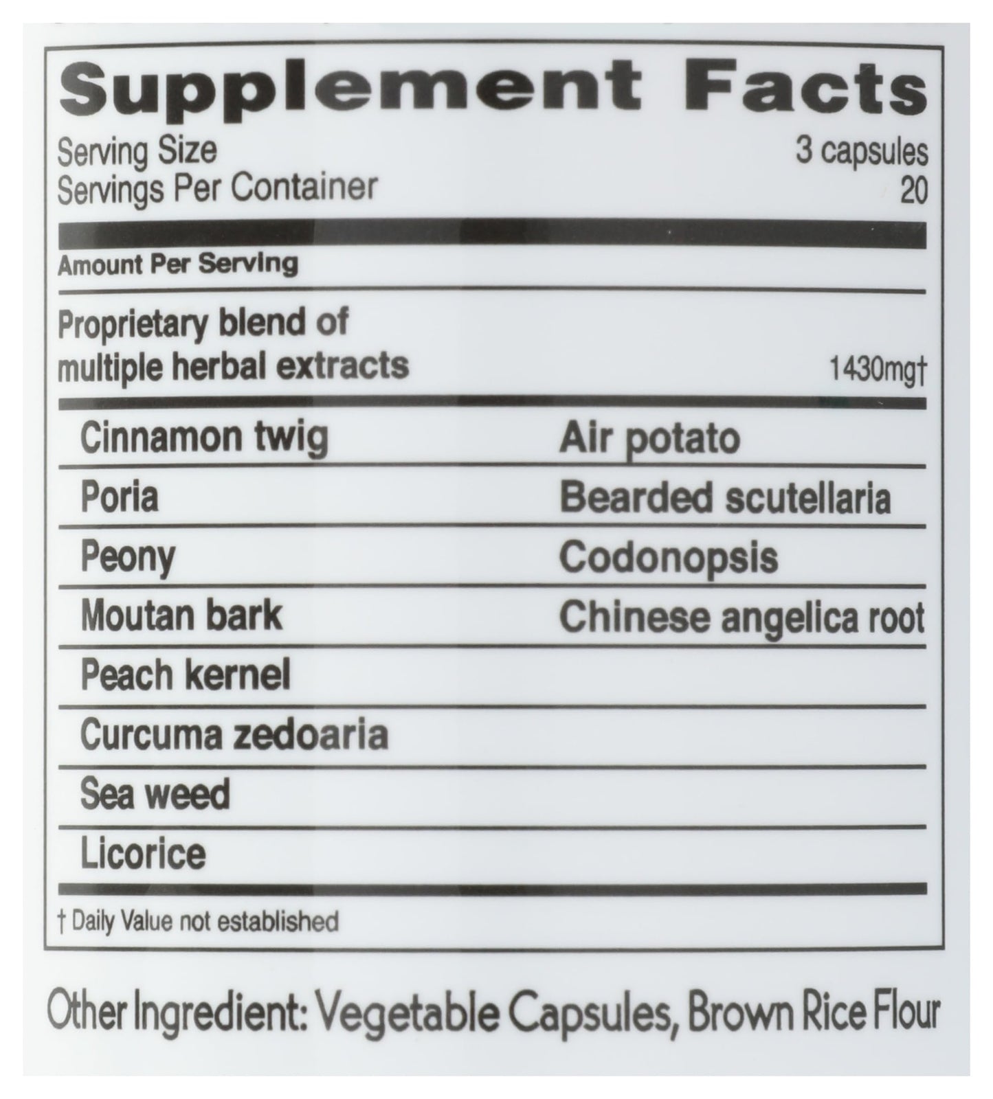 Balanceuticals Ovary & Uterus Clean - 500 mg Dietary Supplement, 60-Count Capsule Bottle