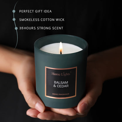 Soy Candle – 7.2 oz, 35h Burn Time | Natural Soy Wax | Balsam & Cedar