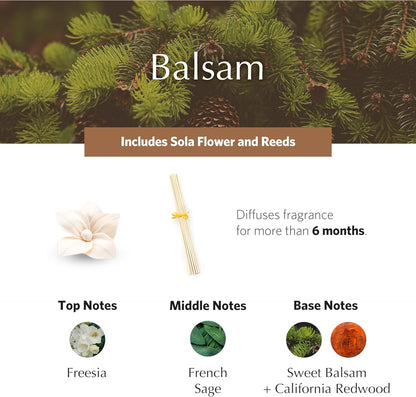 Balsam Holiday PetiteEssence Diffuser 1.7oz | Luxury Flower & Reed Diffuser