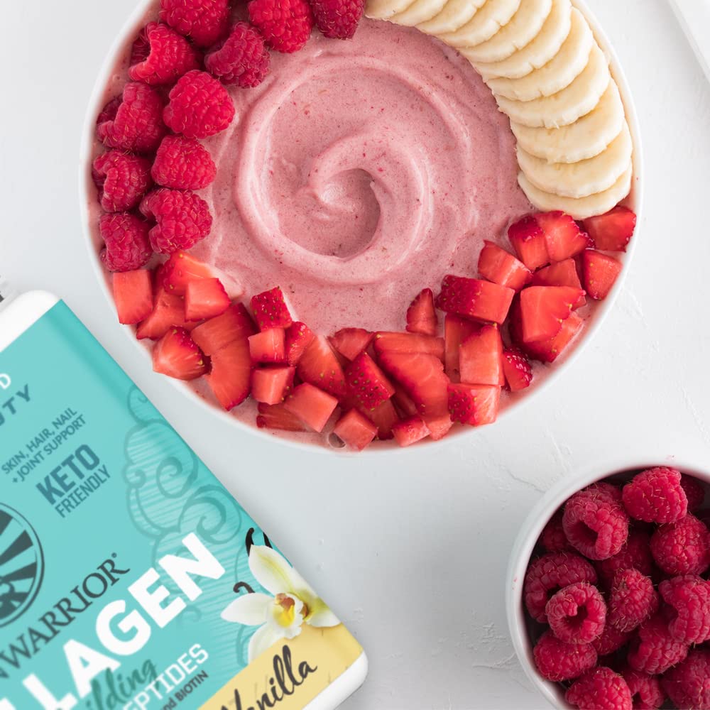 Vegan Collagen Protein Powder Plant-Based | Hyaluronic Acid & Biotin | Vanilla 20 Servings | Sunwarrior