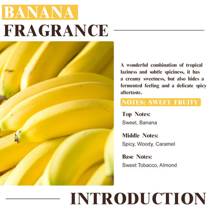 EUQEE Banana Fragrance Oil 60ml | Premium Essential Oil with Glass Dropper for Diffuser, Soap & Candle Making