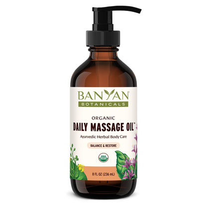 Banyan Botanicals Daily Massage Oil – Organic Ayurvedic Abhyanga Oil, 8 oz