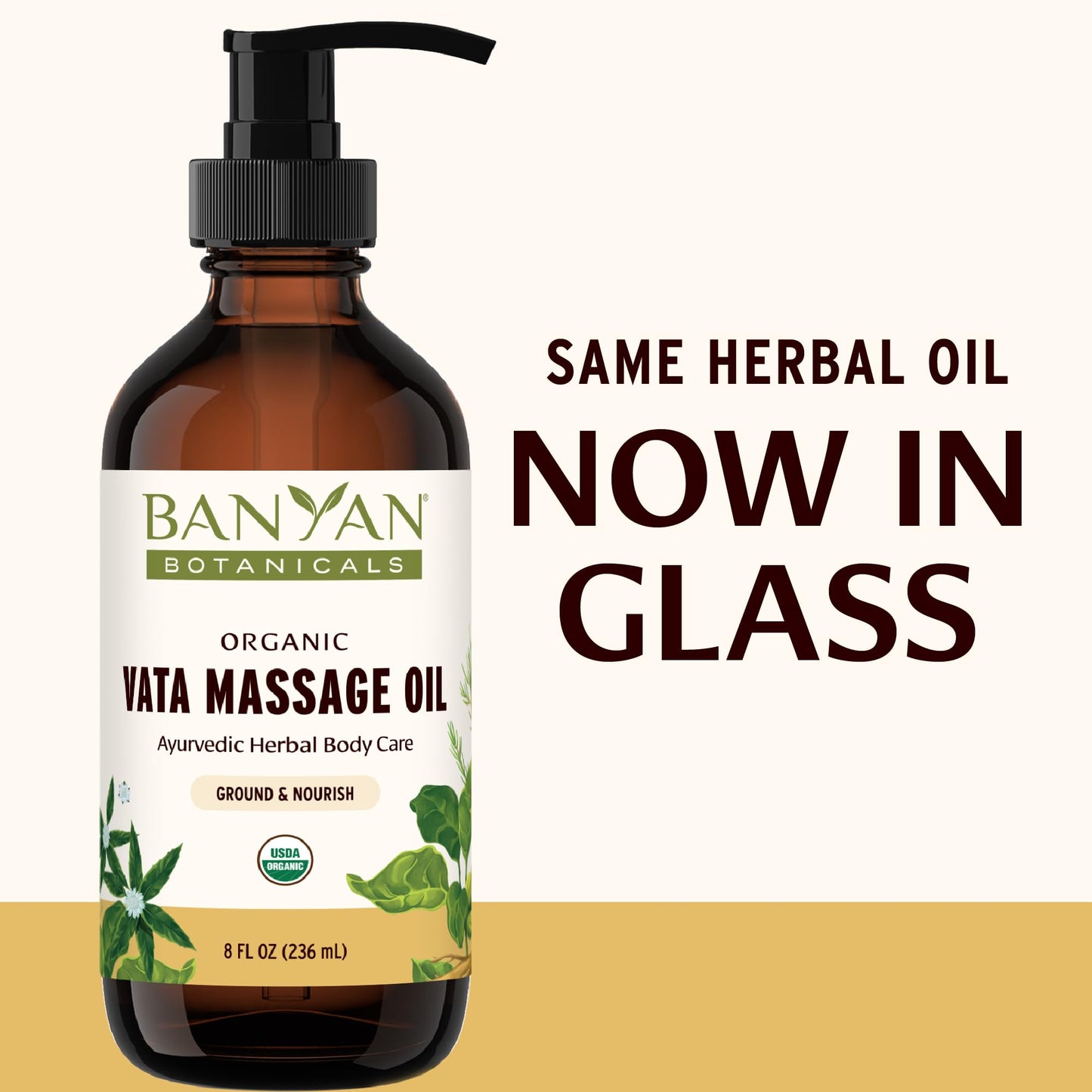 Banyan Botanicals Vata Massage Oil – Organic Ayurvedic Abhyanga Oil (8 oz)