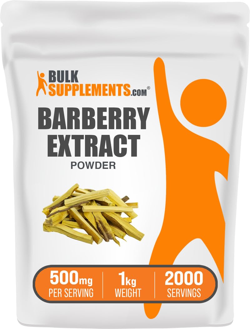 Barberry Extract Powder - BulkSupplements.com | 500 mg per Serving, 1kg, Vegan & Gluten Free