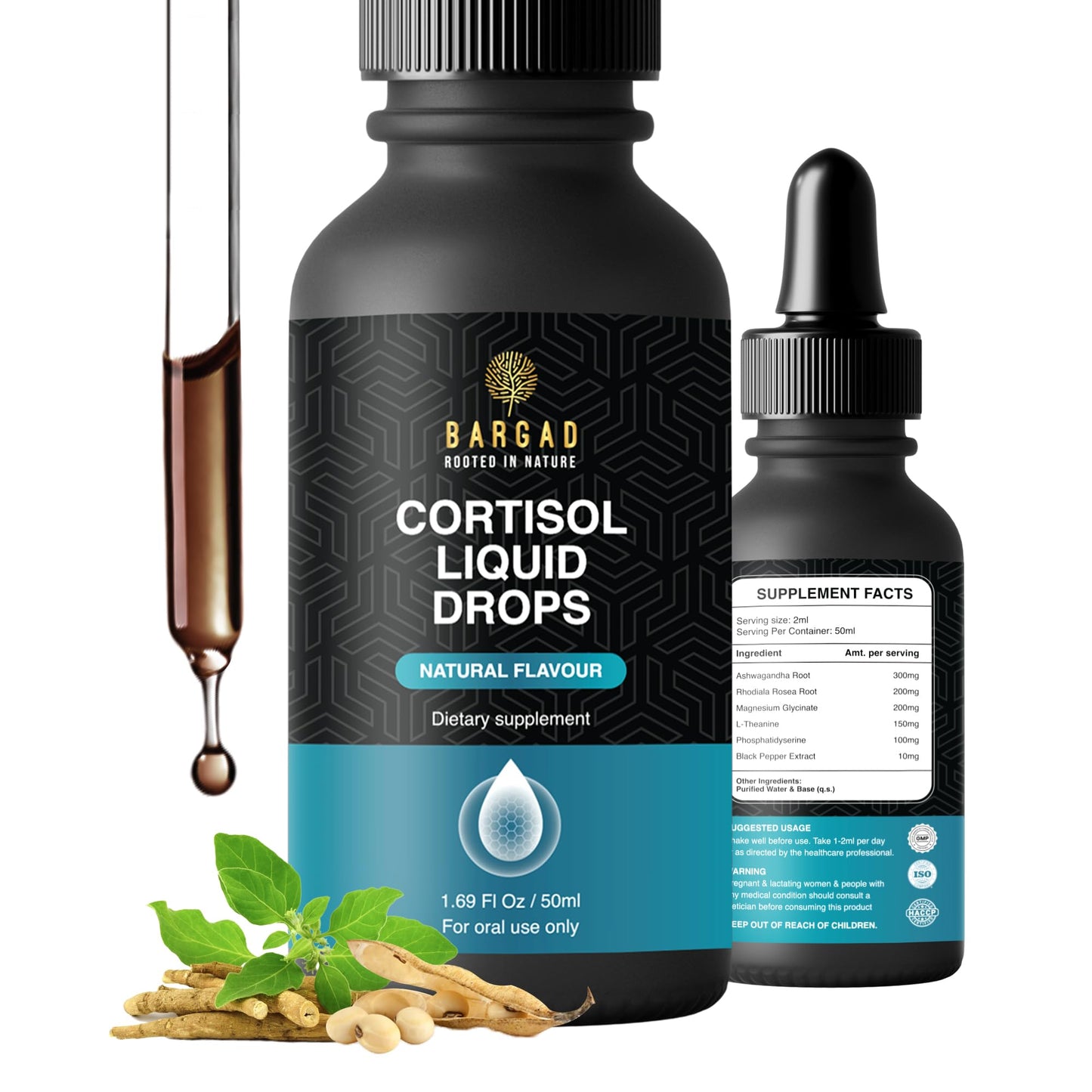 Bargad Cortisol Drops – Natural Stress Support & Mood Balance (Alcohol-Free, 2 fl oz)