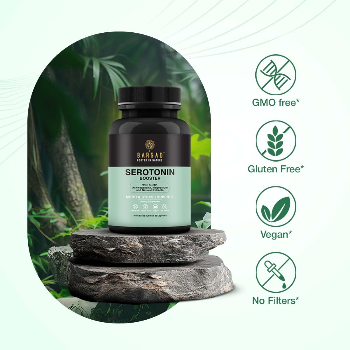 Bargad Serotonin Support Supplement – Mood & Calm (60 Capsules)