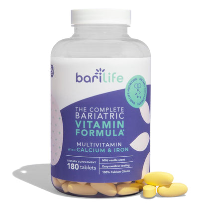 Bari Life Complete Bariatric Multivitamin - Non-Chewable Tablet with Calcium Citrate & Iron (180 Tablets)
