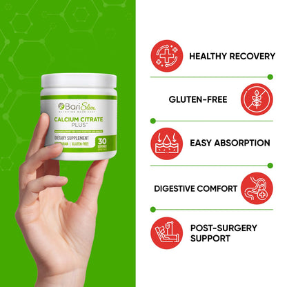 BariSlim Bariatric Calcium Citrate Powder – Post-Weight Loss Surgery Support | 600 mg, 30 Servings