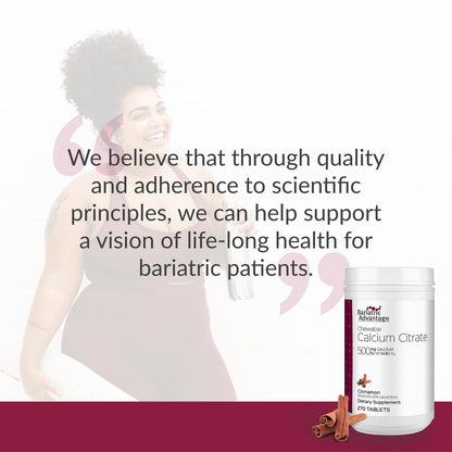 Bariatric Advantage Calcium Citrate Chewable 500 mg – Cinnamon | 270 Count – Post-Surgery Bariatric Calcium Supplement