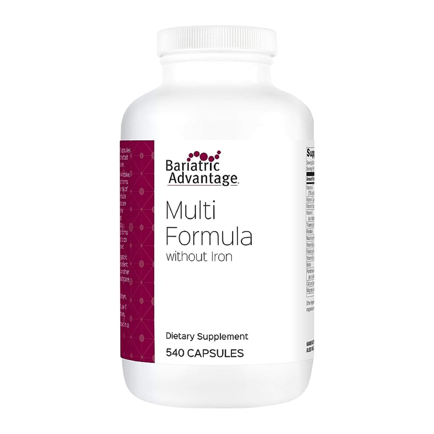 Bariatric Advantage Multi Formula Without Iron - High Potency Bariatric Multivitamin (540 Capsules)
