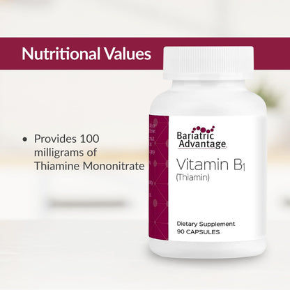 Bariatric Advantage B1 Thiamin 100 mg – Easy Digest, 90 Count