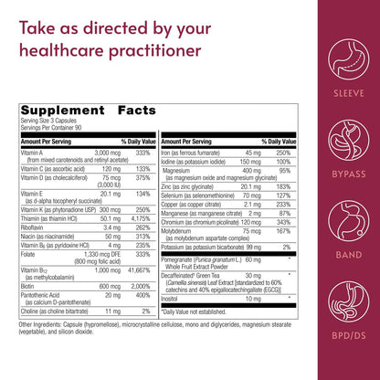 Bariatric Advantage Ultra Multi with Iron – Capsule Multivitamin for Bariatric Support (270 Capsules)