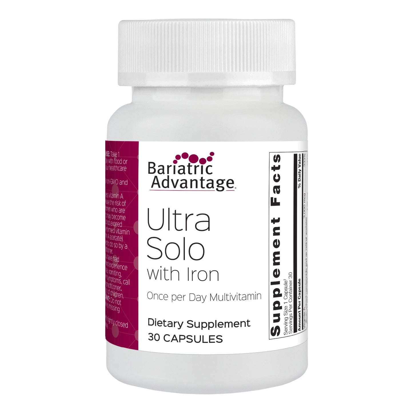 Bariatric Advantage Ultra Solo with Iron – Once-Per-Day Multivitamin for Bariatric Patients (30 Count) – Gluten-Free