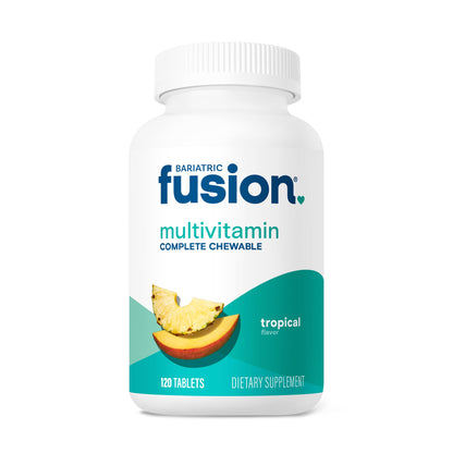 Bariatric Fusion Multivitamin with Iron – Complete Chewable (Tropical) for Gastric Bypass & Sleeve Gastrectomy | One Month Supply