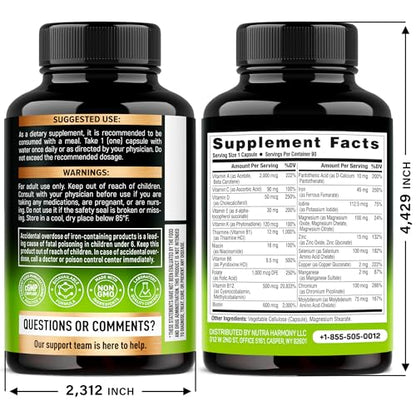 Bariatric Multivitamin with 45 mg Iron – USA Made, 90 Capsules