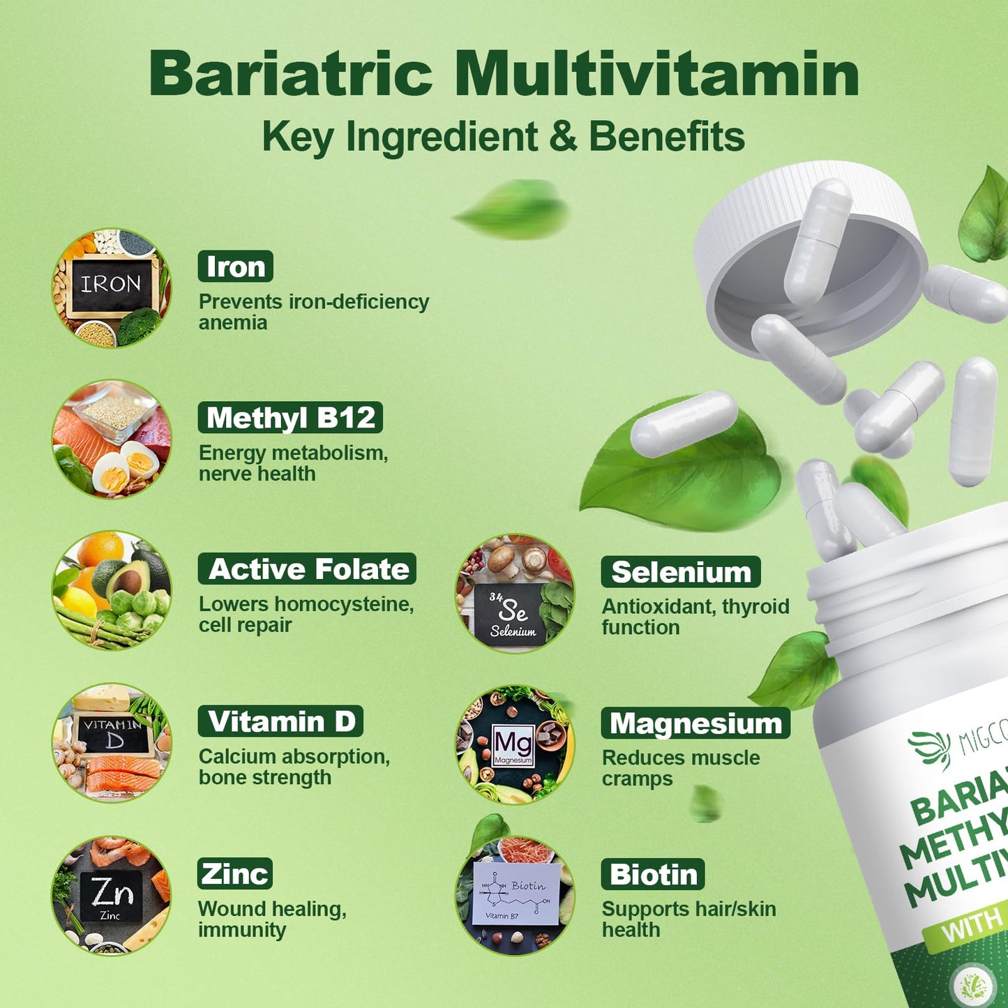 Bariatric Multivitamin with Iron 45mg – Post-Surgery Vitamins (120 Caps)