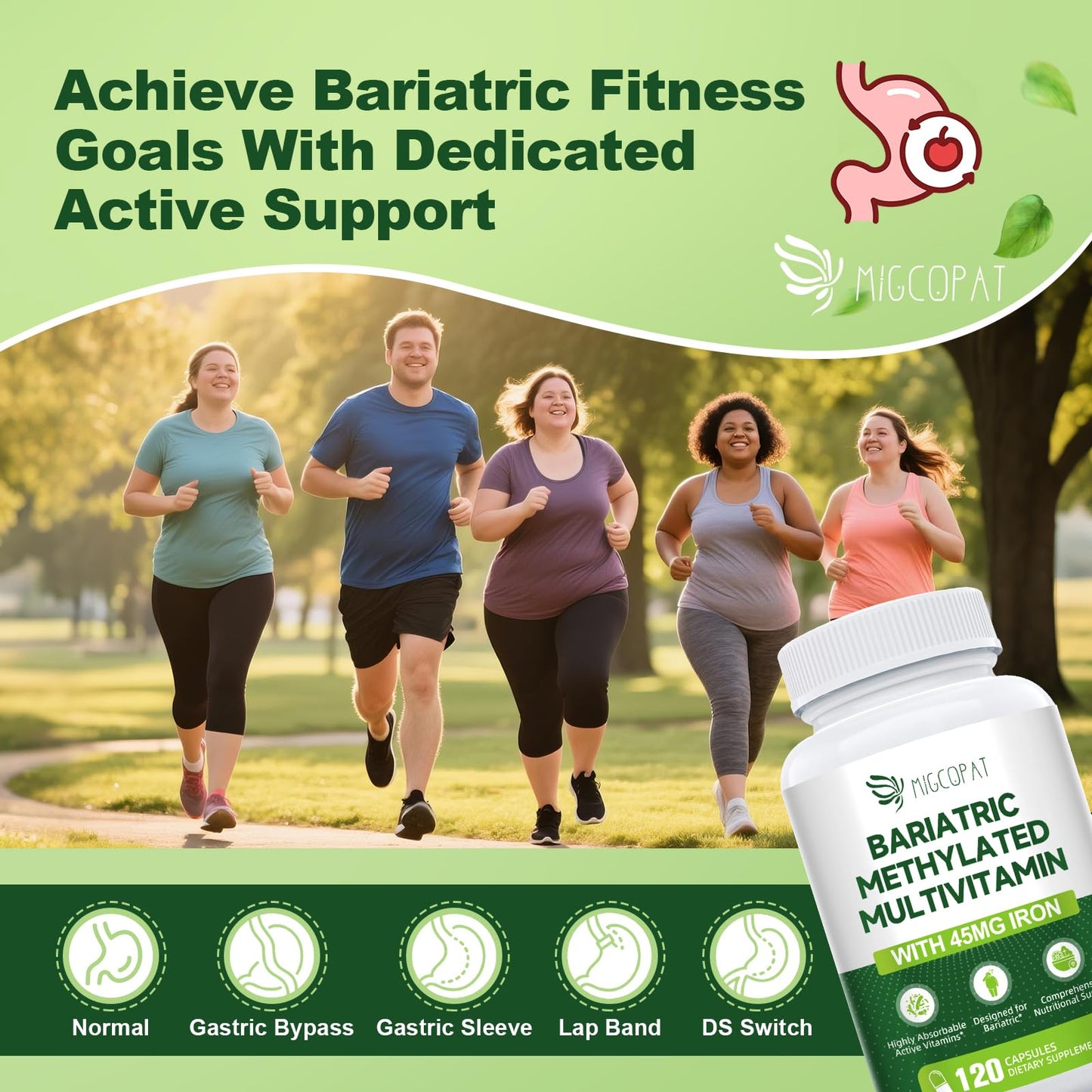 Bariatric Multivitamin with Iron 45mg – Post-Surgery Vitamins (120 Caps)