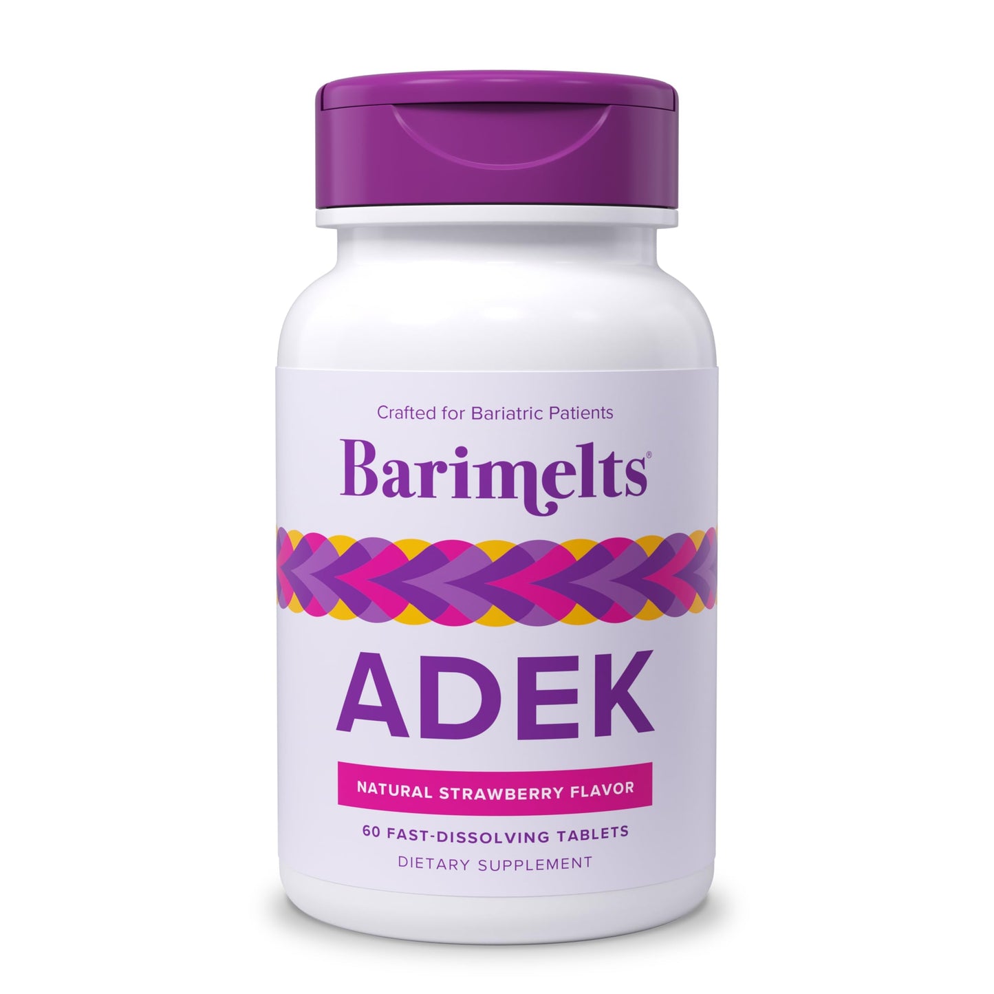 Barimelts ADEK - 60 Fast-Dissolving Tablets (2-Month Supply) - Sugar-Free Bariatric Vitamins for Women | Vitamins A, D, E & K | Strawberry Flavor