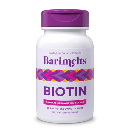 BariMelts Biotin 5000mcg – 90 Tablets (3-Month, Sugar-Free, Strawberry)