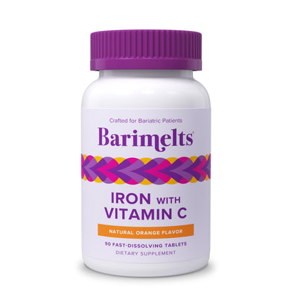 Barimelts Iron with Vitamin C | 90 Fast-Dissolving Tablets (Sugar-Free) for Women