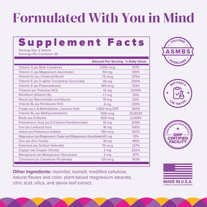 BariMelts Bariatric Multivitamin with Iron – 60 Fast-Dissolving Tablets, Sugar-Free, Natural Fruit Flavor